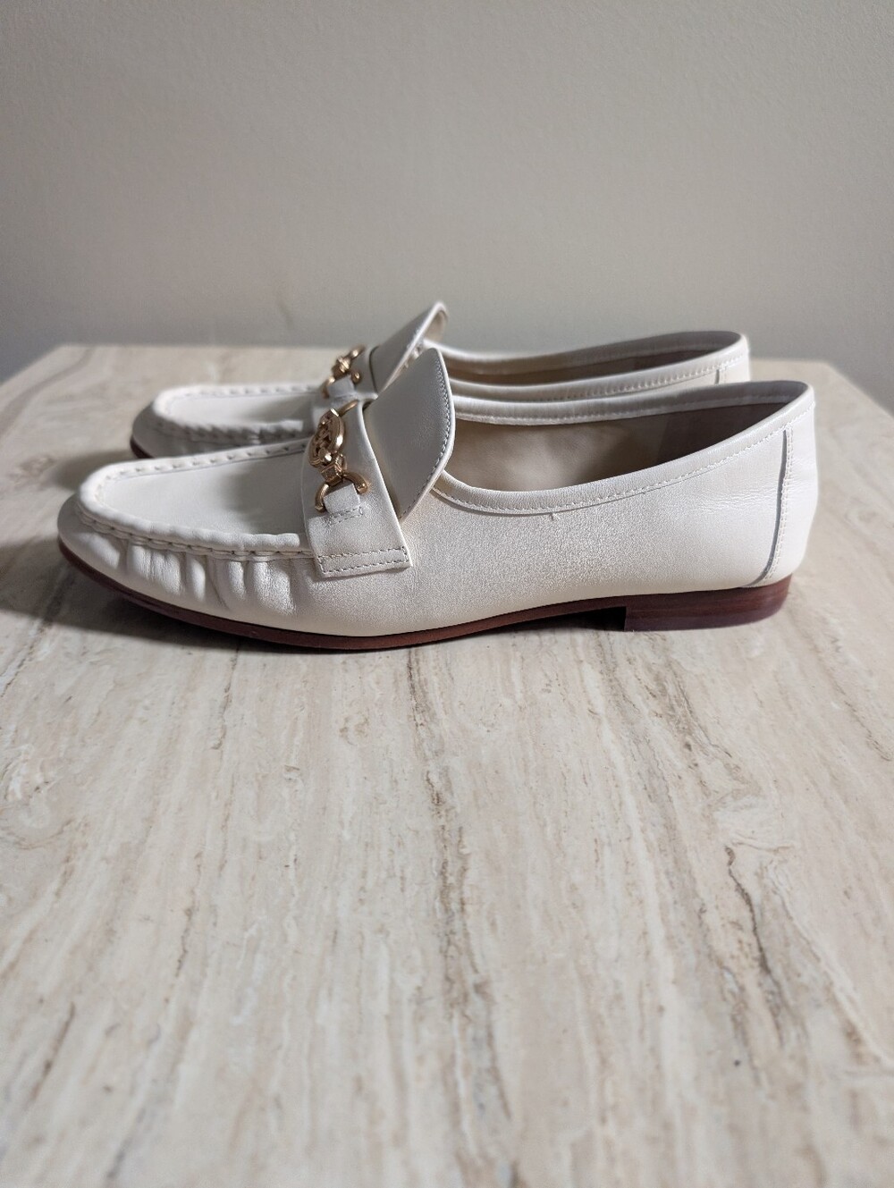 Sam Edelman Lucca Bit Loafer in Modern Ivory Leather Size 8 - Picture 3 of 10